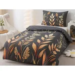 XPOSE® Bavlněné Renforcé povlečení KAMALA - černé 140x200 cm, 70x90 cm, Bavlna RENFORCÉ + Prodloužená možnost vrácení zboží do 50 dnů