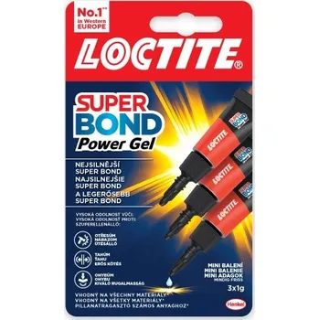 Kancelářské lepidlo Henkel Loctite - sekundové lepidloSuper Bond Power Gel Mini Trio, 3 x 1 g