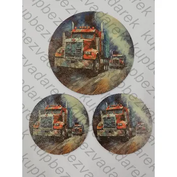 Podtácek - Kamion Velikost: kruh 15cm + 2x kruh 10cm