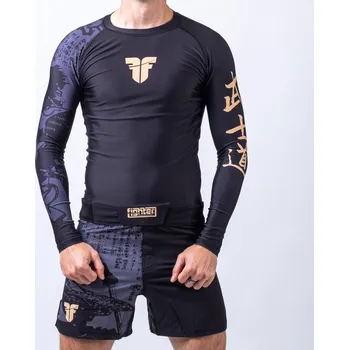 Oblečení pro bojové sporty Fighter Rashguard Samurai s dlouhým rukávem - černá/zlatá, FRSG-SAM-01-LS XS