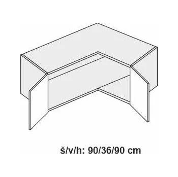 Kuchyňská skříňka Kuchyňská skříňka horní (nástavec rohový) QUANTUM BEIGE MAT W14/90 - 36 - bílá alpská