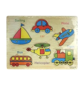 Dřevěná hračka Puzzle drewniane Pojazdy (pl, 2000, ADAR)