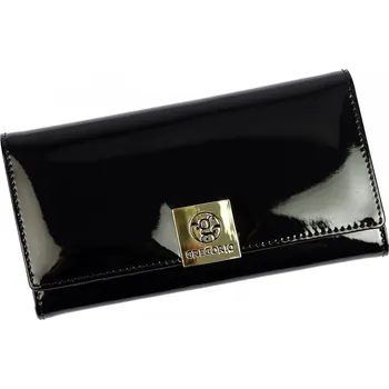 Peněženka Luxusní dámská velká kožená lakovaná peněženka Diarra, černá
