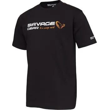 Pánské tričko Savage Gear Tričko Signature Logo T Shirt Black Ink vel. L