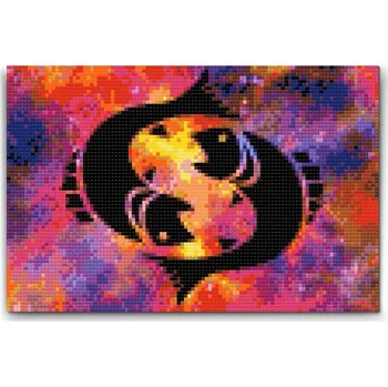 Diamantové malování Diamantové malování - Znamení zvěrokruhu - Ryby Velikost: 40x60cm, Rámování: Pouze srolované plátno, Diamanty: Kulaté