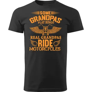 Pánské tričko Grooters Tričko pro motorkáře - Motorcycle granpa Barva: Černá, Velikost: L