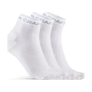 Běžecké oblečení Běžecké ponožky CRAFT CORE Dry Mid - 5 párů - bílé Velikost textilu: 37-39