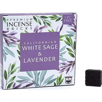 Vonné cihličky bílá šalvěj a levandule 9 ks prémiových vykuřovadel, 40 g, hoření 45 - 60 minut