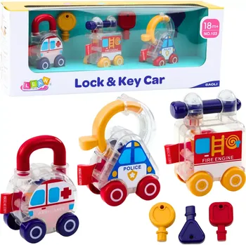 Hračka Edukační sada autíček s klíči Policie, Hasiči, Ambulance