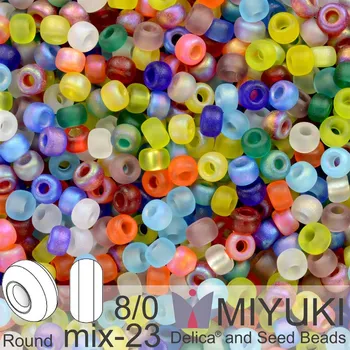 Korálek Korálky Miyuki Round 8/0. Barva MIX 23 Circus . Balení 5g