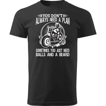 Grooters Tričko pro motorkáře - Balls and a beard Velikost: XXL