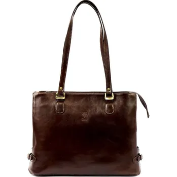 Kabelka FLORENCE Dámská kožená kabelka PARIS tm. hnědá