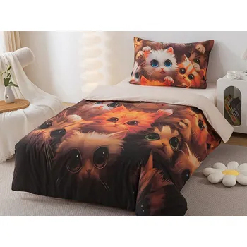 Povlečení XPOSE® Bavlněné Renforcé povlečení KOŤATA 140x200 cm, 70x90 cm, Bavlna RENFORCÉ + Prodloužená možnost vrácení zboží do 50 dnů