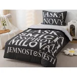 XPOSE® Bavlněné Renforcé povlečení SLOVA SNŮ 140x200 cm, 70x90 cm, Bavlna RENFORCÉ + Prodloužená možnost vrácení zboží do 50 dnů