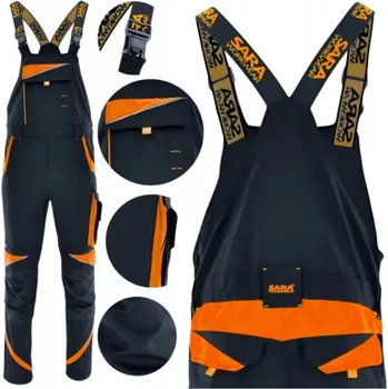 Pracovní kalhoty s laclem Pánské BOZP Odolné Pevné kapsy 58