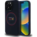 Red Bull Silicone Red Ring MagSafe Zadní Kryt pro iPhone 15 Pro Navy