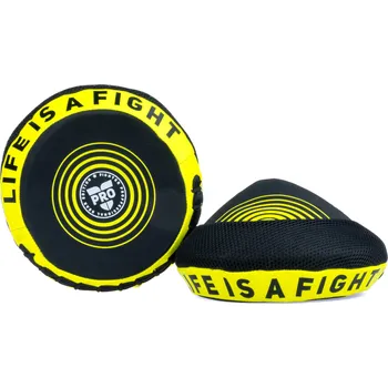 Lapa na box a MMA Fighter kulatá lapa Pro Small - černá/neon, FSMPR-001-NB Small