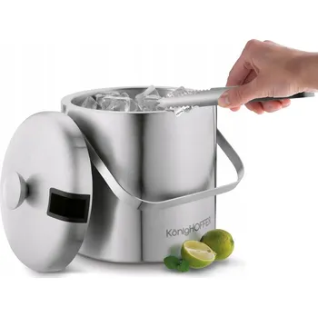 Nádoba na led Nádoba na led KonigHOFFER Lugo 3 l nerezová ocel s kleštěmi