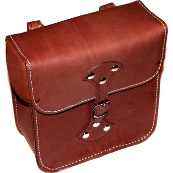 brašna na kolo Brašna BOČNÍ - tmavě hnědá na nosič - (PRAVÁ KŮŽE)