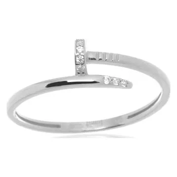 Prsten Dámský prsten z bílého zlata hřebík PR0572F + DÁREK ZDARMA