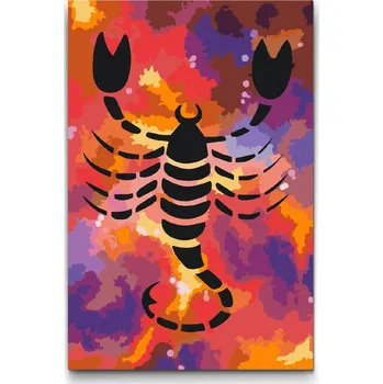 Malování podle čísel - Znamení zvěrokruhu - Štír Velikost: 20x30cm, Rámování: Pouze srolované plátno