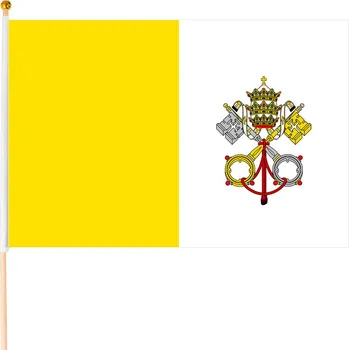 Vlajka Vatikán vlajka malá (Vlajka Vatikánu o rozměrech 45x30 cm, délka tyče 61 cm)
