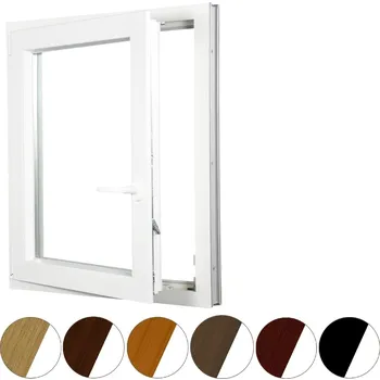 Okno ALUPLAST Plastové okno jednokřídlo dekor/bílé 100x130 Otvírání: Levé, Zasklení: Dvojsklo Ug= 1,1