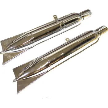 Výfuk pro motocykl Výfuky Jawa 250 - Pérák - typ 10 (s přesuvnými kryty a jednostranným úchytem) - na model FJ a ZBROJOVKA