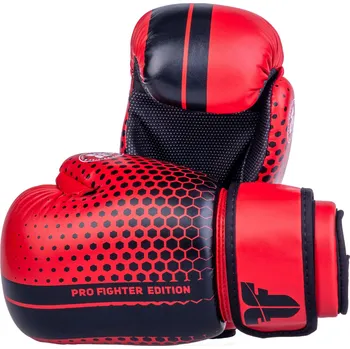 Boxerské rukavice Fighter otevřené rukavice - červená/černá, OHF-HXGR-0203 M