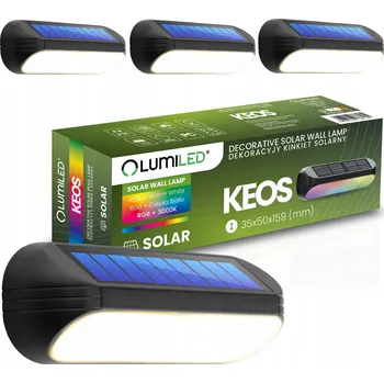 Venkovní osvětlení 4x SOLÁRNÍ FASÁDNÍ SVÍTIDLO VENKOVNÍ ZAHRADNÍ LED RGBW