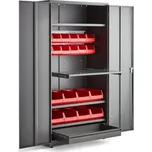 Dílenská skříň Supply, elektronický zámek, 1 výsuvná police, 1 zásuvka, 20 boxů, 1900x1020x500 mm, š