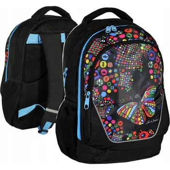 Školní batoh Školní batoh Paso s více přihrádkami černý, vícebarevný 23 l