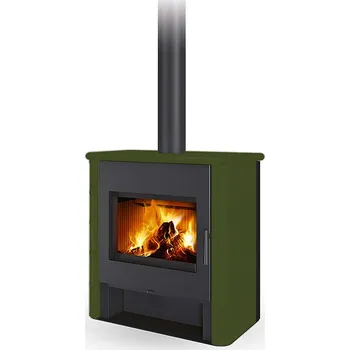 Krbová kamna ROMOTOP TELDE keramika rustik zelená šumavská 19301 - krbová kamna s teplovodním výměníkem