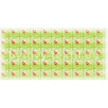 Velikonoční dekorace Velikonoční ubrus zelený, oranžová a červená vajíčka - čtverec 30 x 30 cm