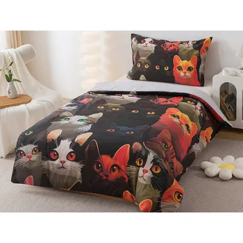 Povlečení XPOSE® Bavlněné Renforcé povlečení KOČIČÍ SVĚT 140x200 cm, 70x90 cm, Bavlna RENFORCÉ + Prodloužená možnost vrácení zboží do 50 dnů