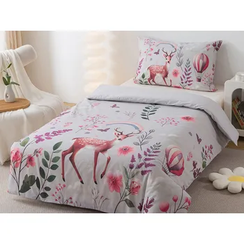 Povlečení XPOSE® ŘÍŠE SNŮ šedé 140 x 200, 70 x 90 cm nitěné knoflíky