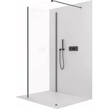 CERANO - Sprchová zástěna Walk-in Onyx Corner Cube L/P - 8 mm - černá matná, transparentní sklo - 130x80x200 cm
