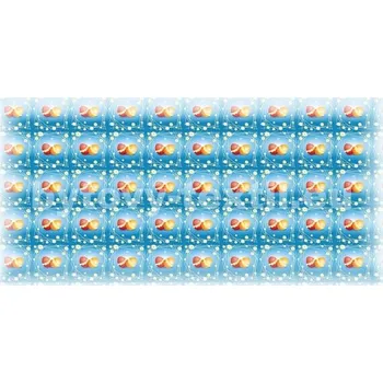 Velikonoční dekorace Velikonoční ubrus modrý, červená a oranžová vajíčka - kruh 30 cm