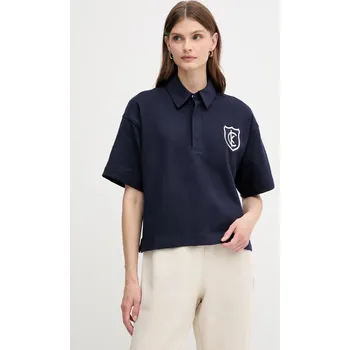 Bavlněné polo tričko Calvin Klein Jeans dámské, tmavomodrá barva, LV047B209G 59X, vel. XS
