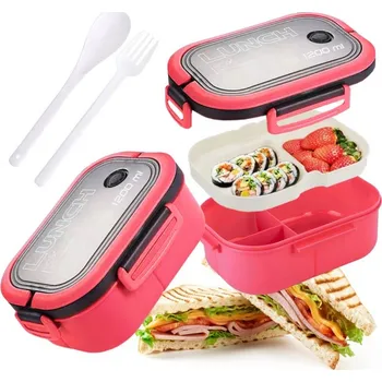 Dóza na potraviny Flamenco Mystique Snídaňová krabička LUNCH BOX se příbory 21 x 14,5 x 8cm fuchsie PJM44F