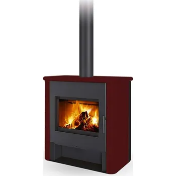 Krbová kamna ROMOTOP TELDE keramika rustik červená šarlatová 77900 - krbová kamna s teplovodním výměníkem