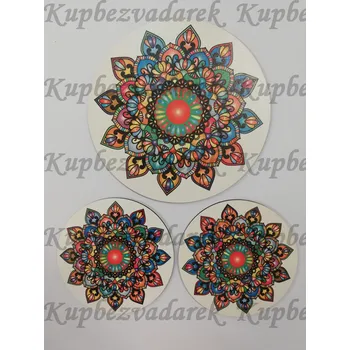 Podtácek - Mandaly1 Velikost: kruh 15cm + 2x kruh 10cm