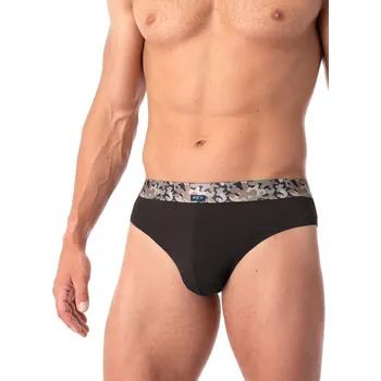 Slipy Kalhotky Key MPP 240 A25 Bamboo A'2 M-2XL černo-zelená L