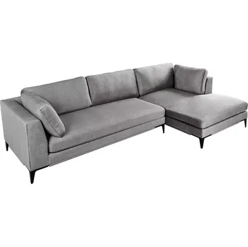 Sedací souprava Rohová pohovka SIGNUM XL 315 CM šedá samet pravá