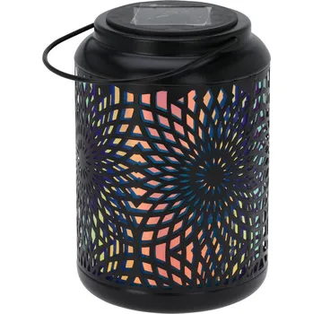 Stojací lampa Solární LED lampa Mandala černá, 18 cm, teplá bílá