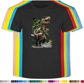 detske-levne-bavlnene-tricko-potisk-velociraptor-dino Barva: Black -černá, Dětská bavlněná trička JHK: L