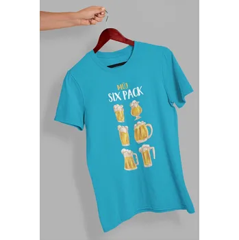 Pánské tričko Pánské tričko Můj six pack Barva: Tyrkysová, Velikost: S