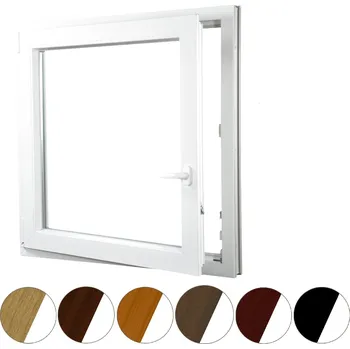 Okno ALUPLAST Plastové okno jednokřídlo dekor/bílé 60x50 Otvírání: Levé, Zasklení: Dvojsklo Ug= 1,1