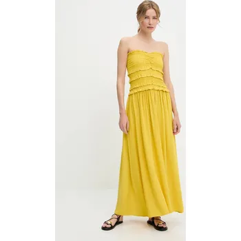 Dámské šaty Lněné šaty Answear.LAB 91220.tos žlutá 11X, vel. M