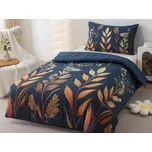 XPOSE® Bavlněné Renforcé povlečení KAMALA - modré 140x200 cm, 70x90 cm, Bavlna RENFORCÉ + Prodloužená možnost vrácení zboží do 50 dnů